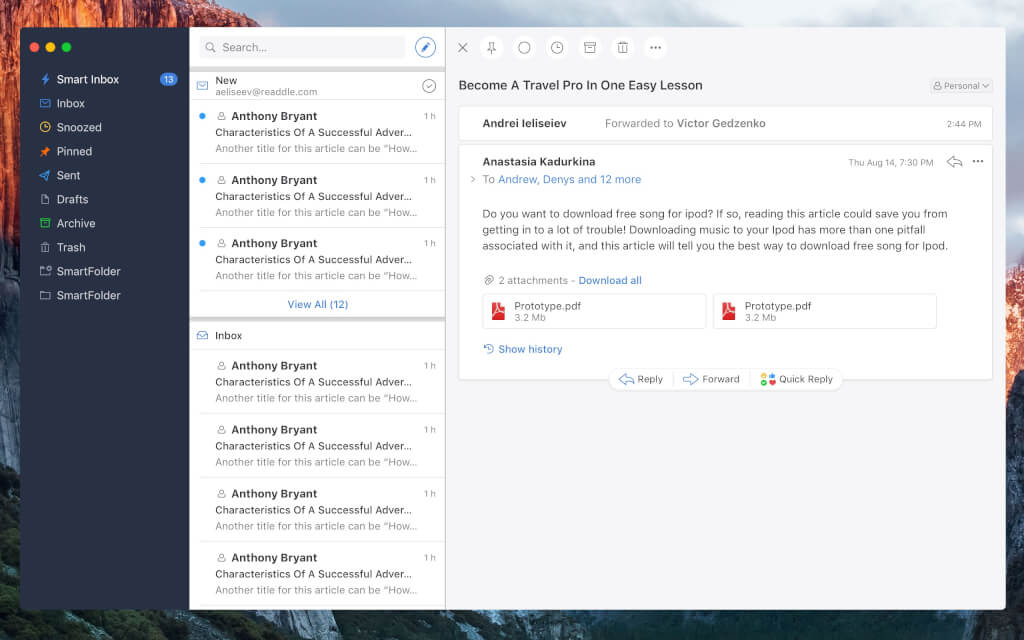 unified email clients for mac